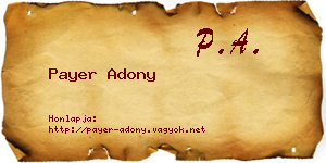 Payer Adony névjegykártya